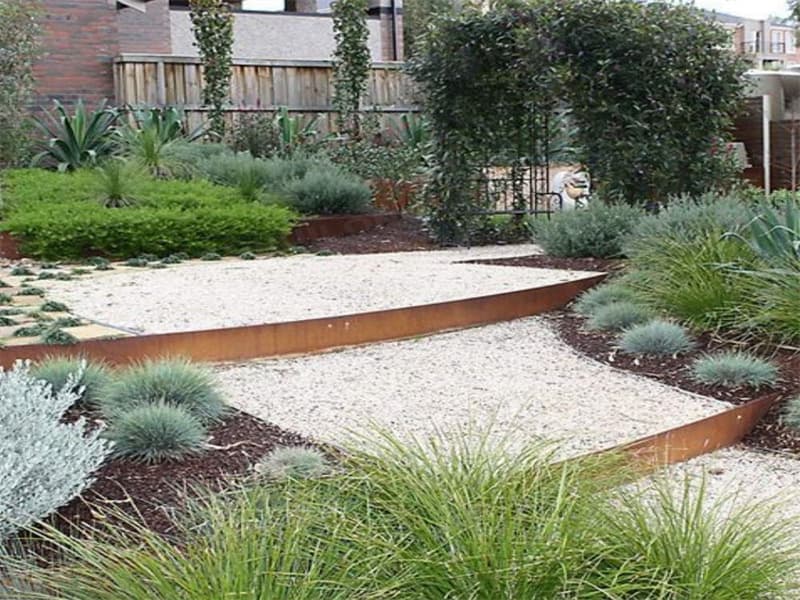 Modern corten steel edging For Garden Design